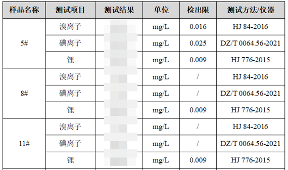 浙江某城乡规划设计院水样含量检测