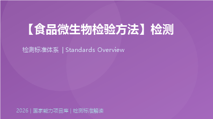 食品微生物检验方法标准体系