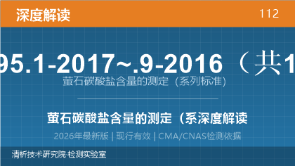 GB/T 5195.1-2017~.9-2016《萤石 碳酸盐含量的测定》系列标准深度解读
