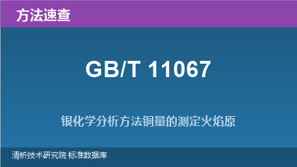 银化学分析方法系列标准速查(GB/T 11067)