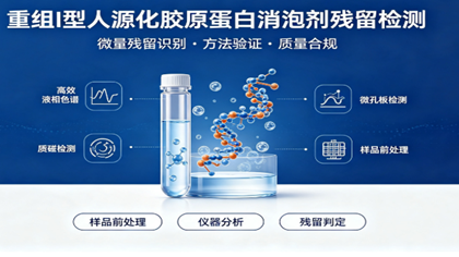 重组I型人源化胶原蛋白消泡剂残留检测助力西安生物企业质量管控