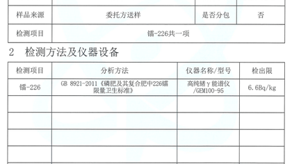 镭-226检测助力南京有机无机复混肥料企业解决放射性合规难题