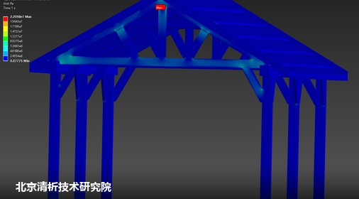 户外凉亭抗风雪载有限元模拟